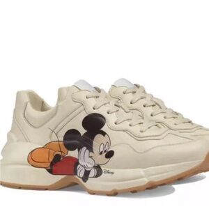Cream Sneakers with Disney Mickey Mouse Design G G